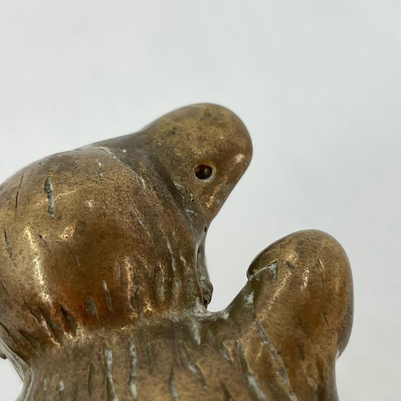 Vintage Brass Teddy Bear Gold Sitting Animal Mid-Century Traditional Style Decor - Picture 12 of 12